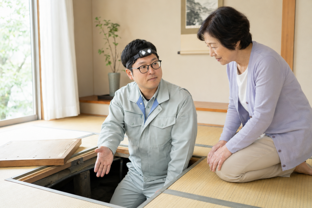 床下診断の相談場面を伝えるイメージ