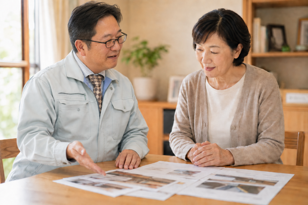 施工不要だった事例を説明する床下診断イメージ